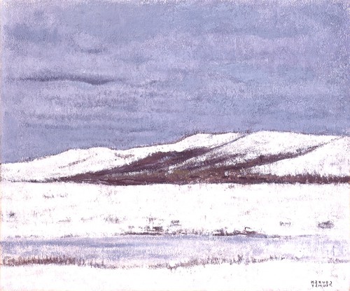 田村一男《白樺湖畔冬景》1982年